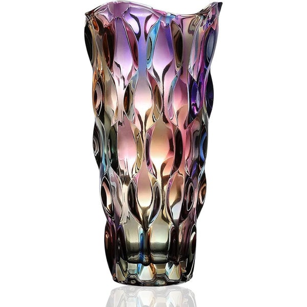 Modern Crystal Glass Vase Colored Transparent Rose Vase for Home Decor Carousel 1
