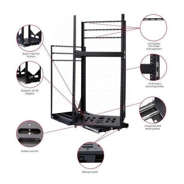 DYNAMIX AVROT12-500 19" 12U Rotary Rack - 45 and 90 Angle Carousel 4