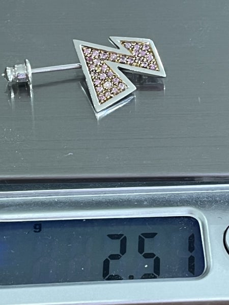 Sterling Silver / 9ct gold plated Pave Amethyst Stick Pin Carousel 7