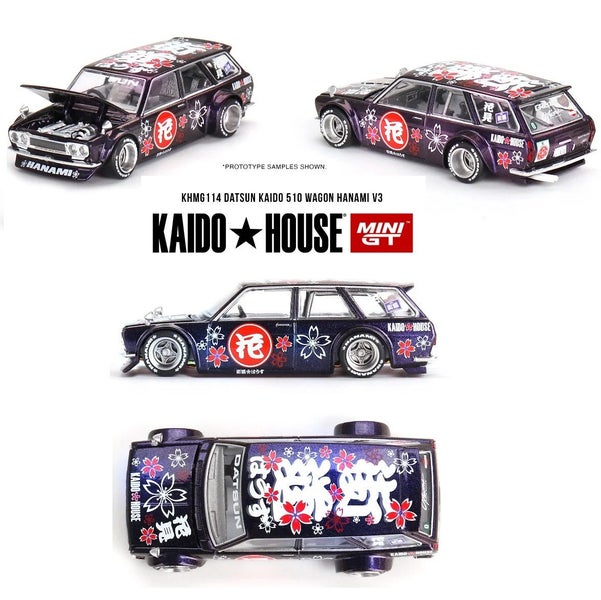 Mini GT Datsun Kaido 510 Wagon Hanami V3 Purple Carousel 1