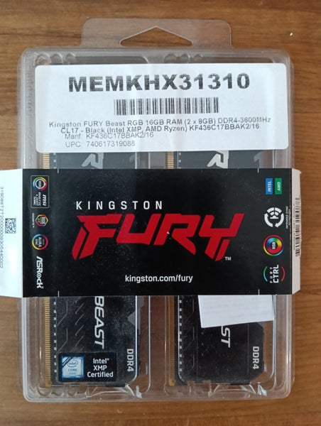 $1Reserve - Kingston Fury RGB Beast 16GB DDR4 RGB - 2x 8GB - 3600MHz - CL17 Carousel 1