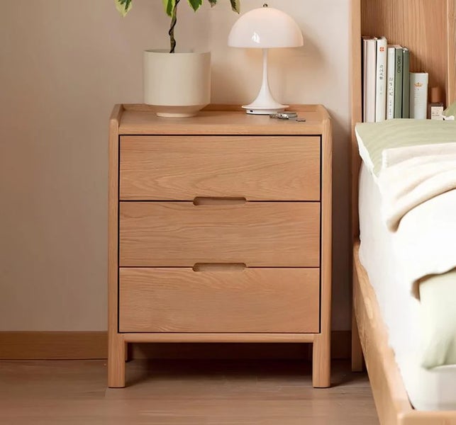 Bedroom Side Cabinet Nightstand Wooden Bedside Unit Carousel 2