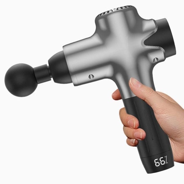 Fitness Massage Fascia Muscle Vibration Massager / Massage Gun- Silver Gray Carousel 7