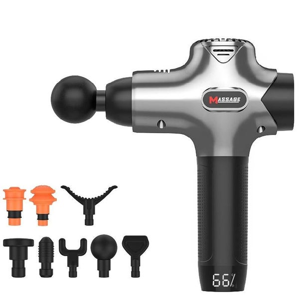 Fitness Massage Fascia Muscle Vibration Massager / Massage Gun- Silver Gray Carousel 1