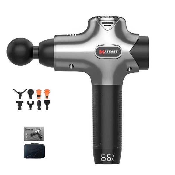 Fitness Massage Fascia Muscle Vibration Massager / Massage Gun- Silver Gray Carousel 2
