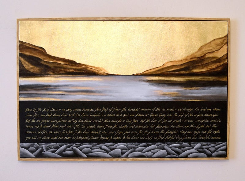 THE MAORI LEGEND OF PANIA OF THE REEF - GOLD LEAF - FLOATING FRAME - LARGE Carousel 1