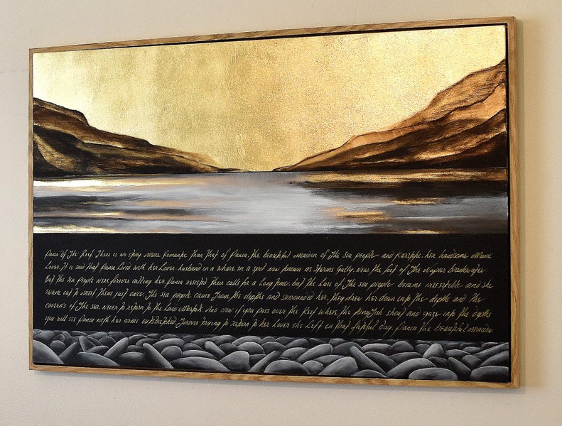 THE MAORI LEGEND OF PANIA OF THE REEF - GOLD LEAF - FLOATING FRAME - LARGE Carousel 12