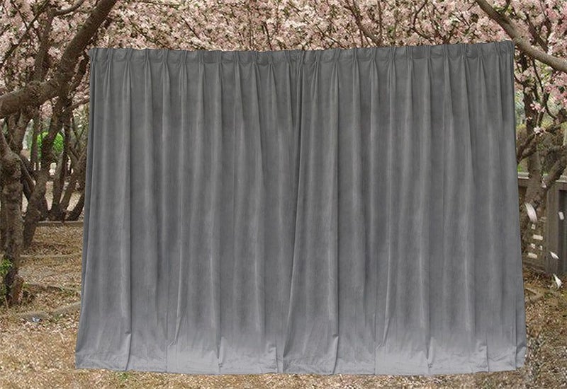 Large Thick Velvet Blockout Curtains 550X 230Cm Pinch Pleat 2 Panel+Hooks Grey Carousel 1