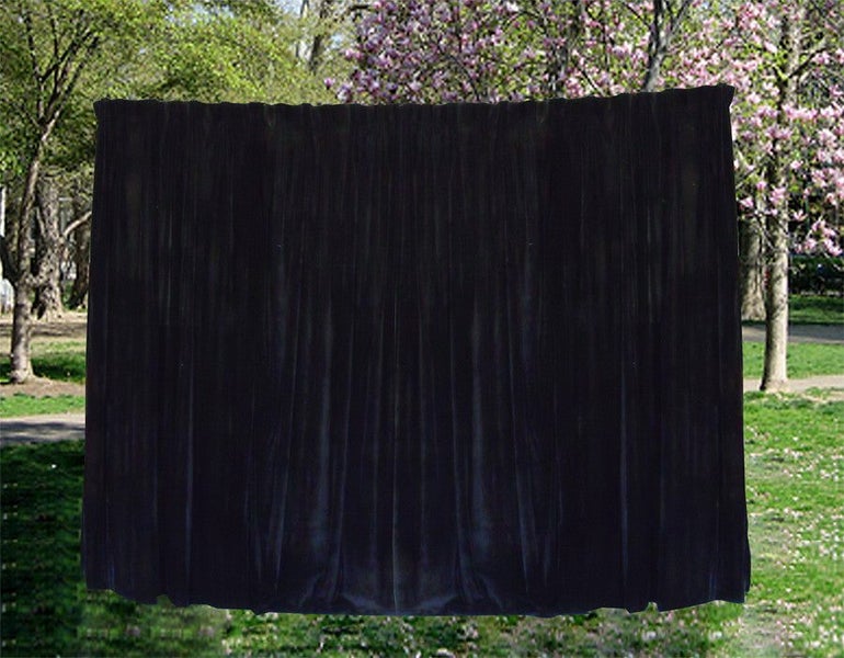 Long Large Velvet Curtains Black Pinch Pleat 590X270Cm + 30 Hooks Polyeste New Carousel 1