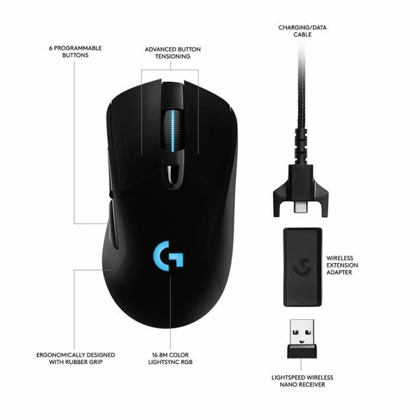 Logitech G703 HERO Lightspeed Wireless Gaming Mouse Carousel 5