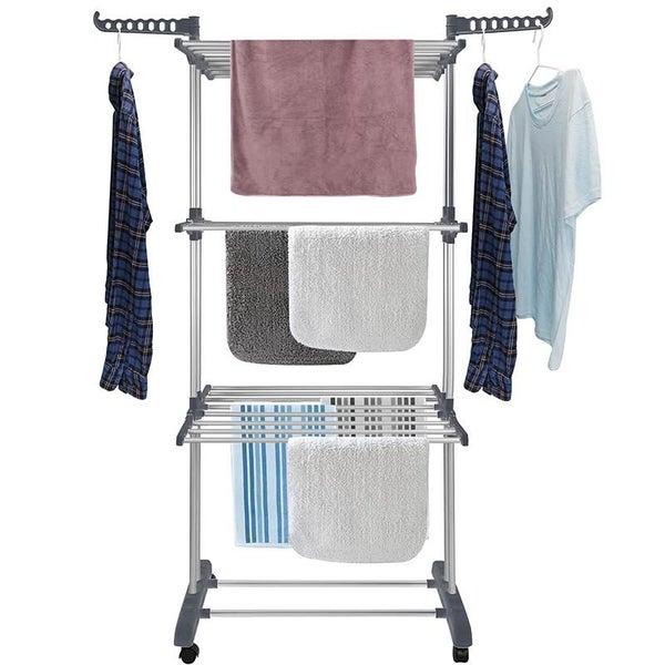 STORFEX 4-Tier Drying Rack - Grey Carousel 1