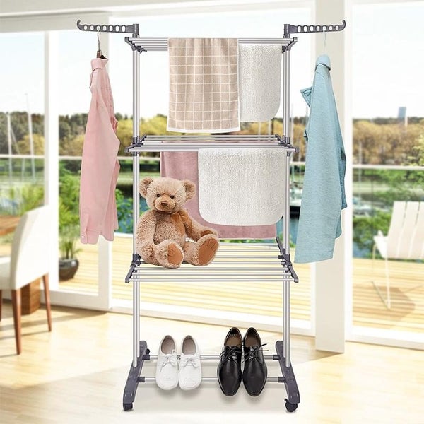 STORFEX 4-Tier Drying Rack - Grey Carousel 2