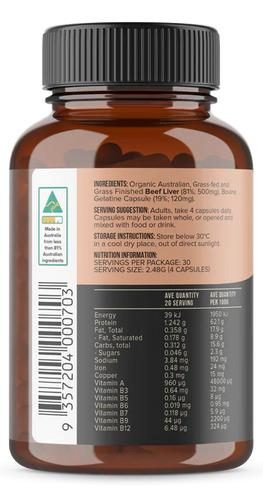 We Are Chief Organic Beef Liver Energy Boost x 120 Capsules Carousel 2