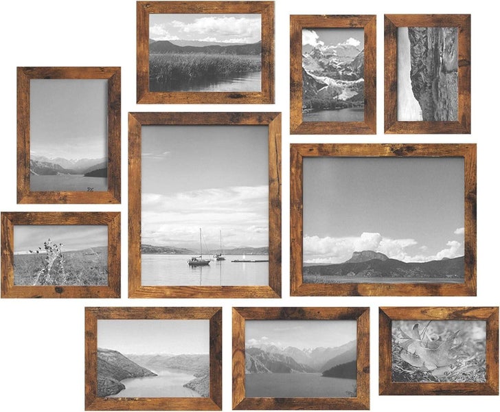 SONGMICS Collage Picture Frames (Pack of 10) - Rustic Brown Carousel 1