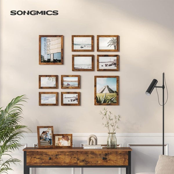 SONGMICS Collage Picture Frames (Pack of 10) - Rustic Brown Carousel 2