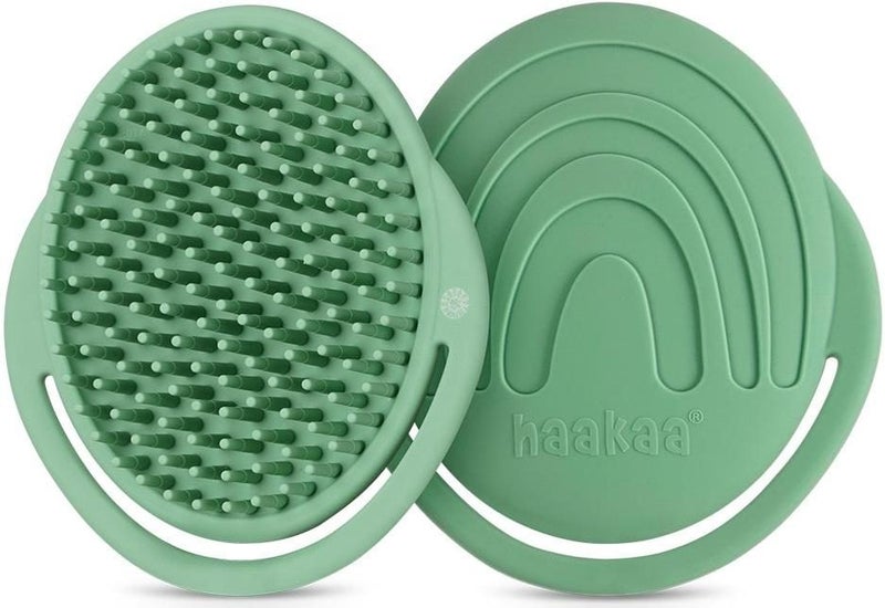 Haakaa: Rainbow Silicone Shampoo Brush - Pea Green Carousel 1