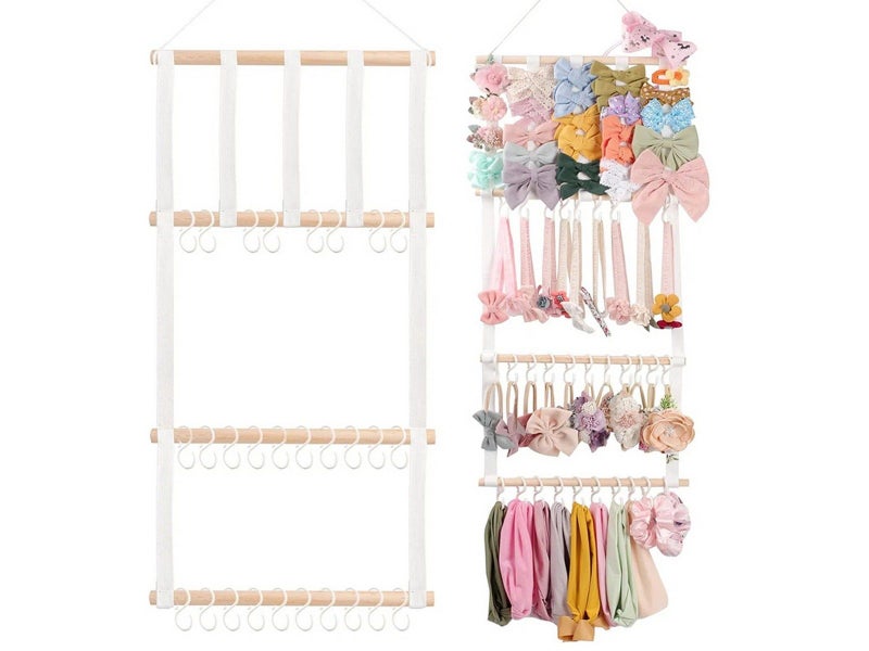 Headband Holder Hair Bows Organizer for Girls Bow Hanger Carousel 1