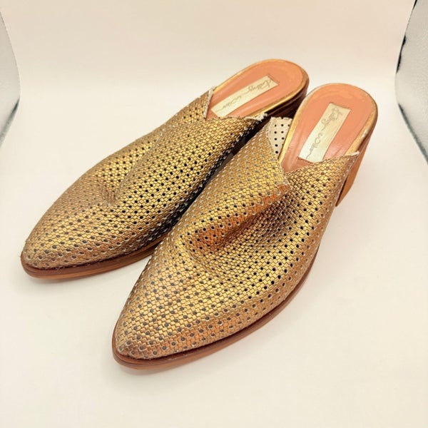 Kathryn Wilson Metallic Block Heel Mules - Size 39 Carousel 1