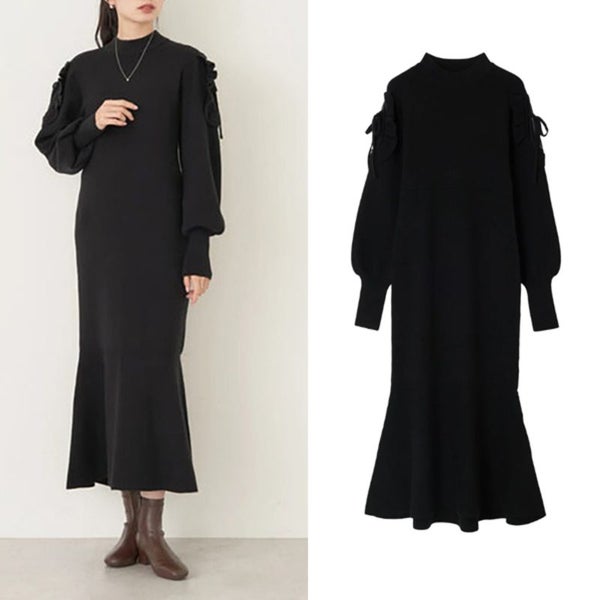 Knit Maxi Dress Fishtail Sweater 3583110 Carousel 1