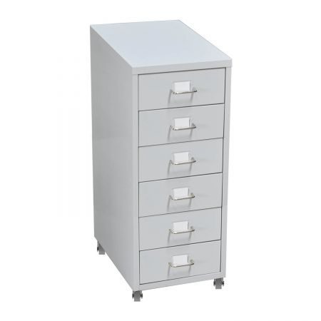 6 Tiers Steel Orgainer Metal File Cabinet With Drawers Office Furniture White Carousel 1