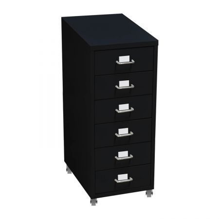 6 Drawer Office Cabinet Drawers Black Carousel 1