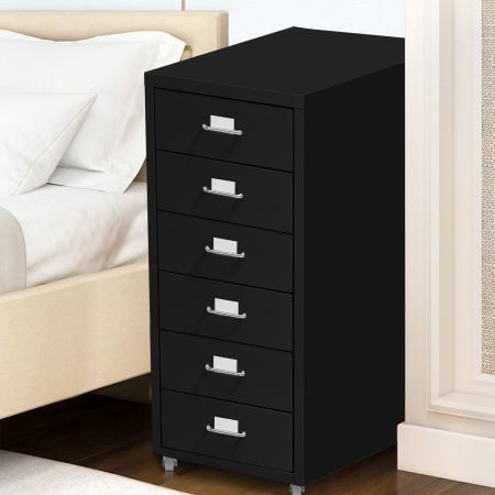 6 Drawer Office Cabinet Drawers Black Carousel 2
