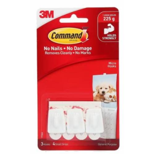 3M 10328 Command Hook - Micro White - 3 Pack 17066 [7100286539] Carousel 1