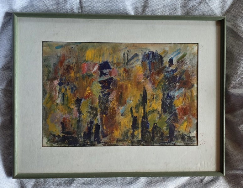 S. Page – “Cityscape” (1993) original acrylic, NZ artist Carousel 1