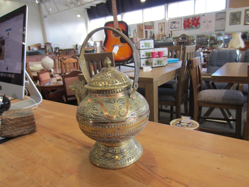 Ornamental Indian Brass & Copper Tea Pot Carousel 2