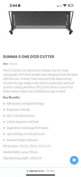 SUMMA S ONE D120 Vinyl Cutter Carousel 2