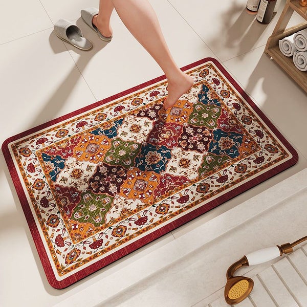 Non-Slip Diatomaceous Earth Bath Mat Quick-Dry Durable Toilet Rug 60X90cm Carousel 2