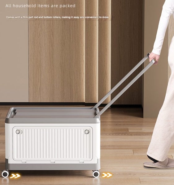 Elosung Size Grey Collapsible Storage Box With Wheels And Telescopic Handle - St Carousel 2