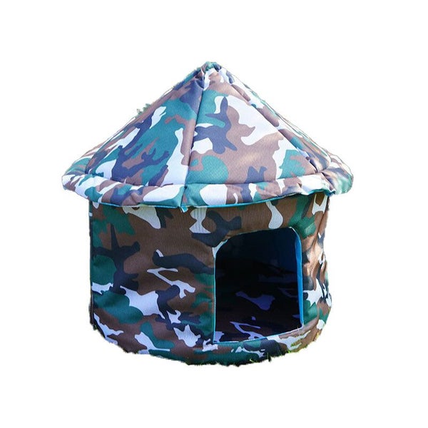 Elosung Outdoor Waterproof Cat House Insulated Weatherproof Warm Shelter For Cat Carousel 1