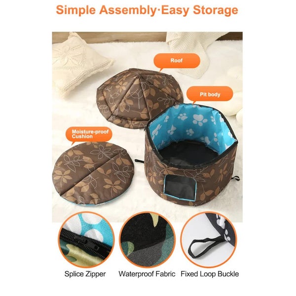 Elosung Outdoor Waterproof Cat House Insulated Weatherproof Warm Shelter For Cat Carousel 2