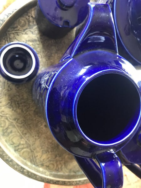 Hornsea Heirloom series cobalt blue tea coffee sugar bowl and large container Carousel 11