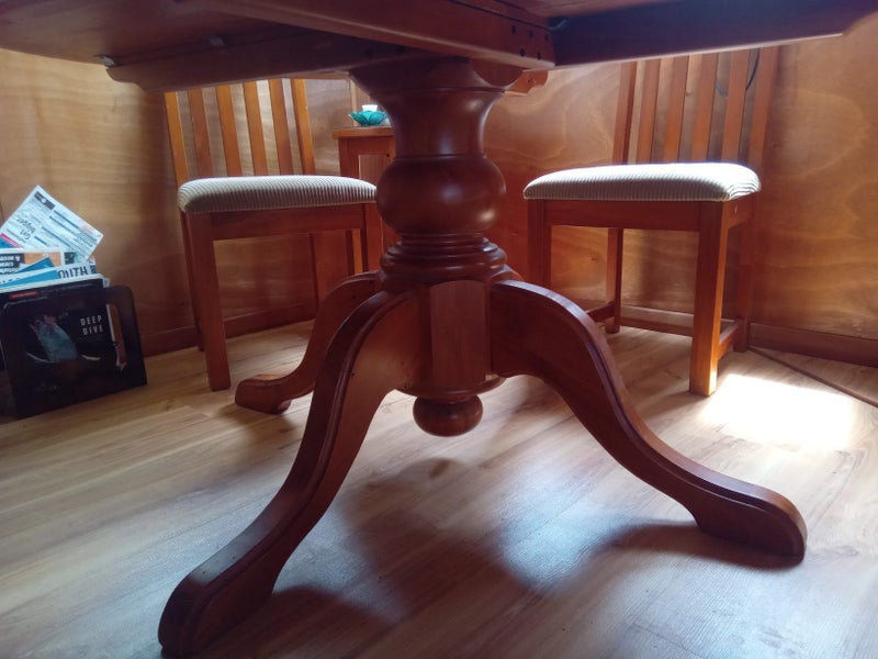 Large, Round, Solid Wood Dining Room Table (no chairs) Carousel 8