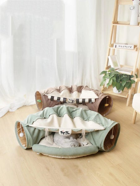 Cat Tunnel With Washable Bed - OKIEEPET Carousel 1