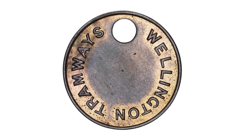 **Rare** W11a - Wellington Tramways NO number stamped Tag / Token Carousel 1