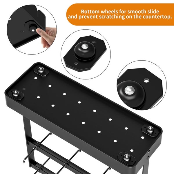 Mug Holder for Counter, 2 Tier Coffee Cup Rack, Mug Holder Organizer with 1 Carousel 5