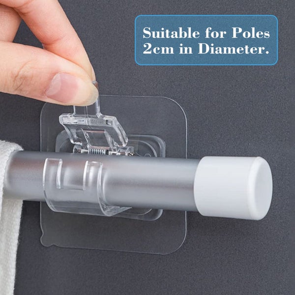6pcs Curtain Rod Bracket, Self Adhesive Wall Mount Holder, Drapery Hook Hol Carousel 2