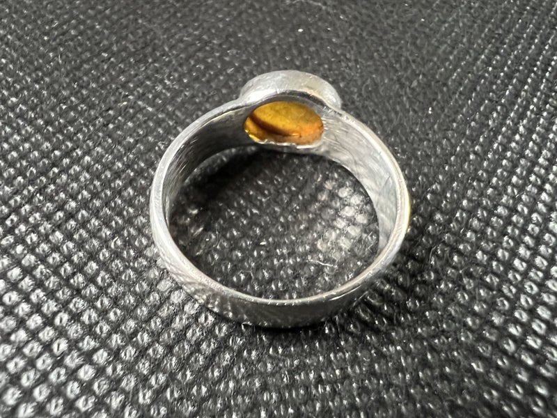 Vintage Sterling Silver & Amber Ring - Lot F399 Carousel 4