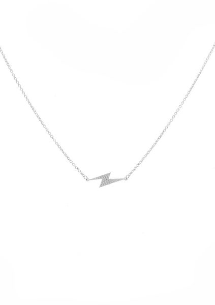 STOLEN GIRLFRIENDS CLUB | DUSTED BOLT NECKLACE -STERLING SILVER & MOISSANITE Carousel 1