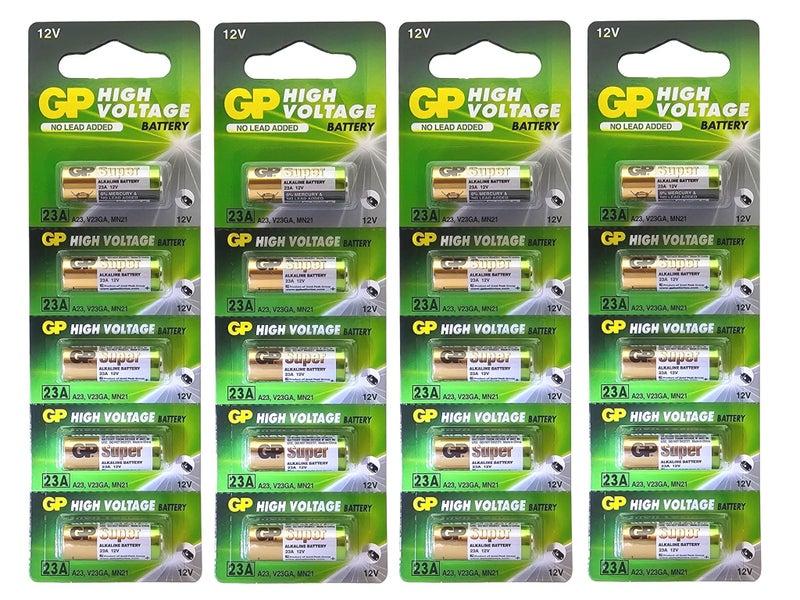 GP 23A (A23, MN21, LR23A) 12V High Voltage Alkaline Battery - 20 Pack (B5 x 4) Carousel 1