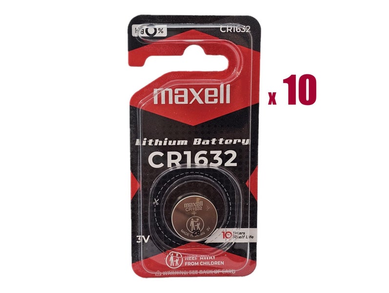 Maxell CR1632 3V Lithium Coin Battery - 10 Pack Carousel 2
