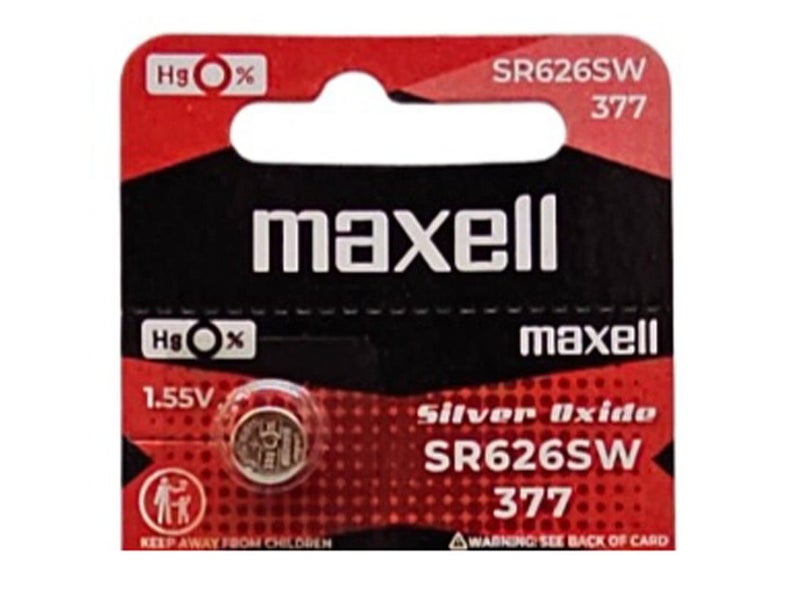 Maxell SR626SW (377) Silver Oxide watch batteries - 20 Pack (B5 x 4) Carousel 2