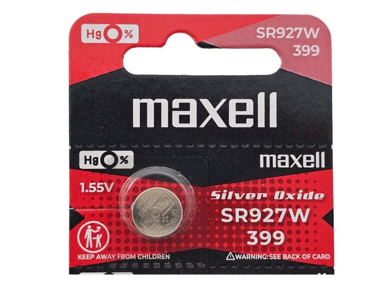 Maxell SR927W (399) Silver Oxide high drain watch battery - 5 Pack (B5 x 1) Carousel 2