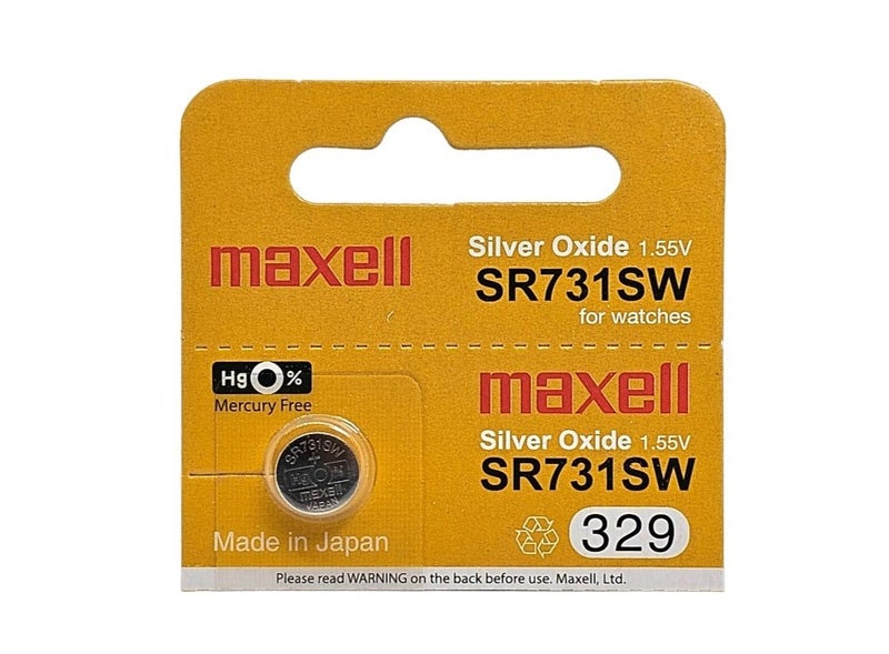 Maxell SR731SW (329) silver oxide watch battery - 1 Pack (Exp: Jun 2026) Carousel 1