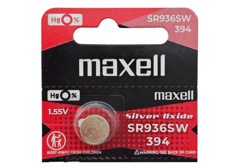 Maxell SR936SW (394) silver oxide watch batteries - 5 Pack (B5 x 1) Carousel 2