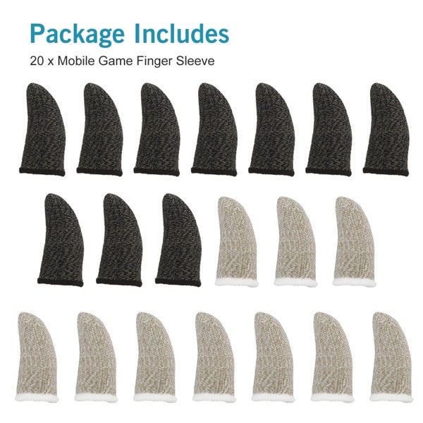 20 Pcs Mobile Game Finger Sleeves, Touch Screen Fingertip Gloves, Breathabl Carousel 9