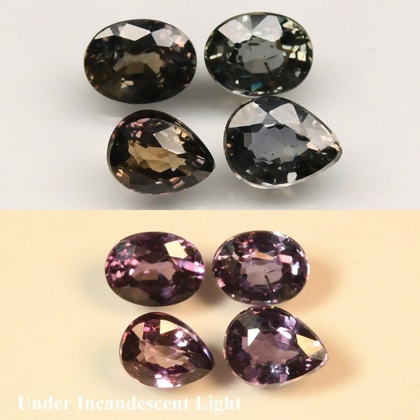 $1 RES * Buy Now $1600.00 * 1.25ct 4pc Colour Change SAPPHIRES Loose Gemstone Carousel 1